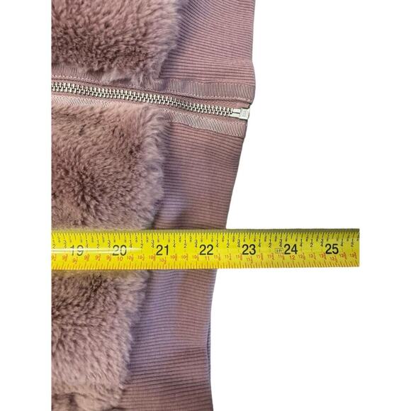 Athleta Ritual Jacket Hoodie Full Zipper Faux Fur Dogwood Mauve Pink Size Small - Picture 10 of 10
